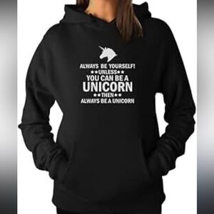 Black Graphic Women’s Unicorn Hoodie